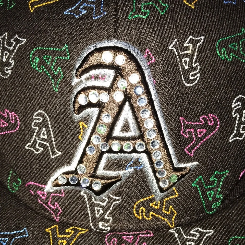 Brown Multicolor 'A' AtlantaEmbroidered Baseball Cap